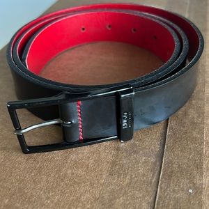 Hugo Boss black and red dress belt